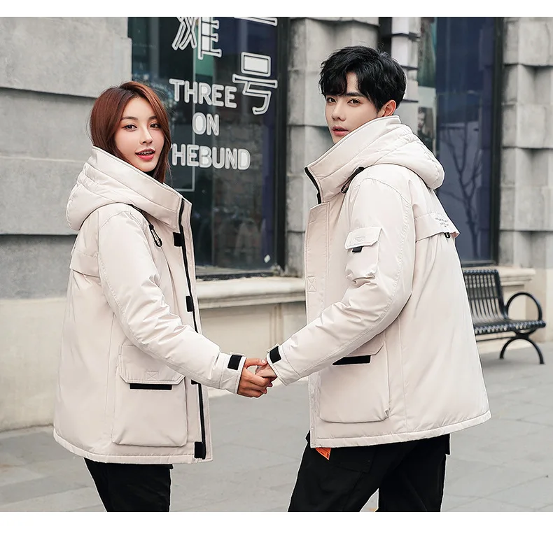 Korean-style Fashion Lovers down Jacket New Style White Duck down Thick Youth Men And Women down Jacket Short Coat Fashion