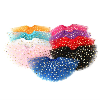 

Children's Pengpeng skirt tutu skirt large round point gilding mesh skirt three-layer mesh skirt children's skirt skirt skirt