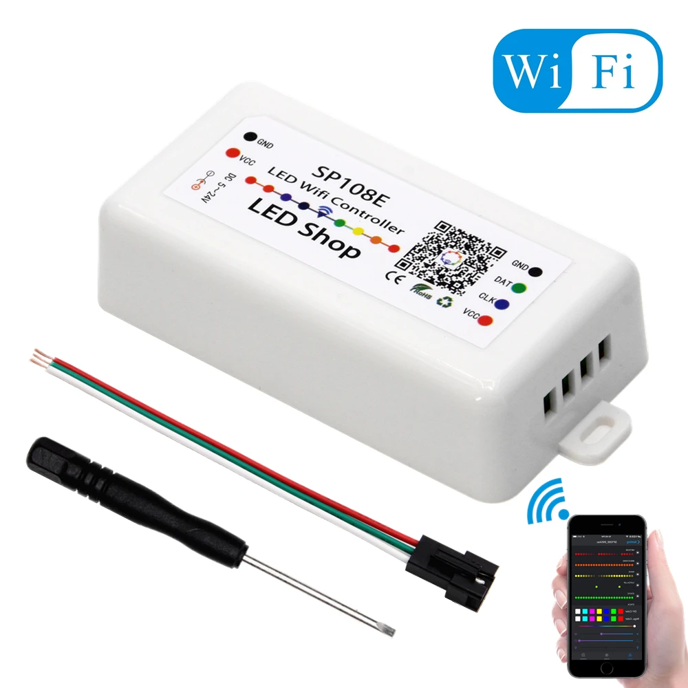 Wifi светодиодный контроллер для пикселей светильник WS2811 WS2812B SP108E SK6812 RGB/RGBW APA102