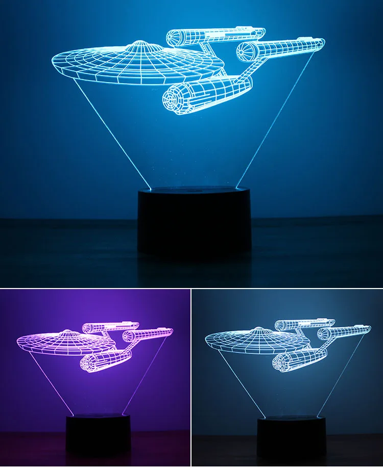 Светодиодный ночник 3D с питанием от USB настольный светильник сенсорным ключом