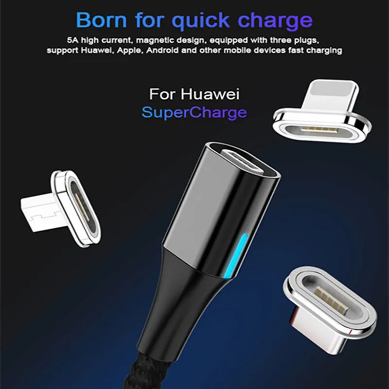 Магнитный Usb кабель для зарядки 3A 5A Магнитный Usb type C супер быстрый зарядный кабель Mirco Usb Cavo Magnetico шнур для huawei Xiaomi