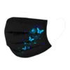 10pcs Adult 3d Butterfly Printed Mask Black Disposable Face Masks 3 Layers Non-woven Protection Mouth Mask Mascarillas Negras 4