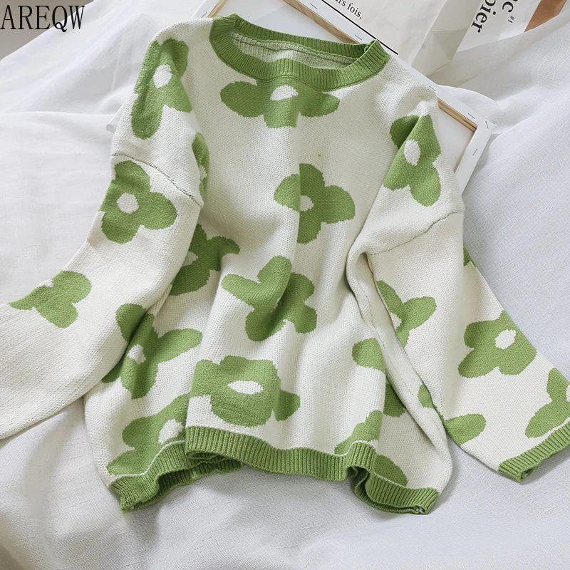 

6970 Girls' Sweater Autumn and Winter Korean of Loose Large Size Pullover Jacket Sweater Woman Winter Clothes