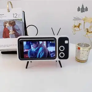 Bluetooth Speaker 3 In 1 Retro Mini Portable Wireless Bluetooth Bass Speaker Mobile Phone Holder Speaker Retro Photo Frame