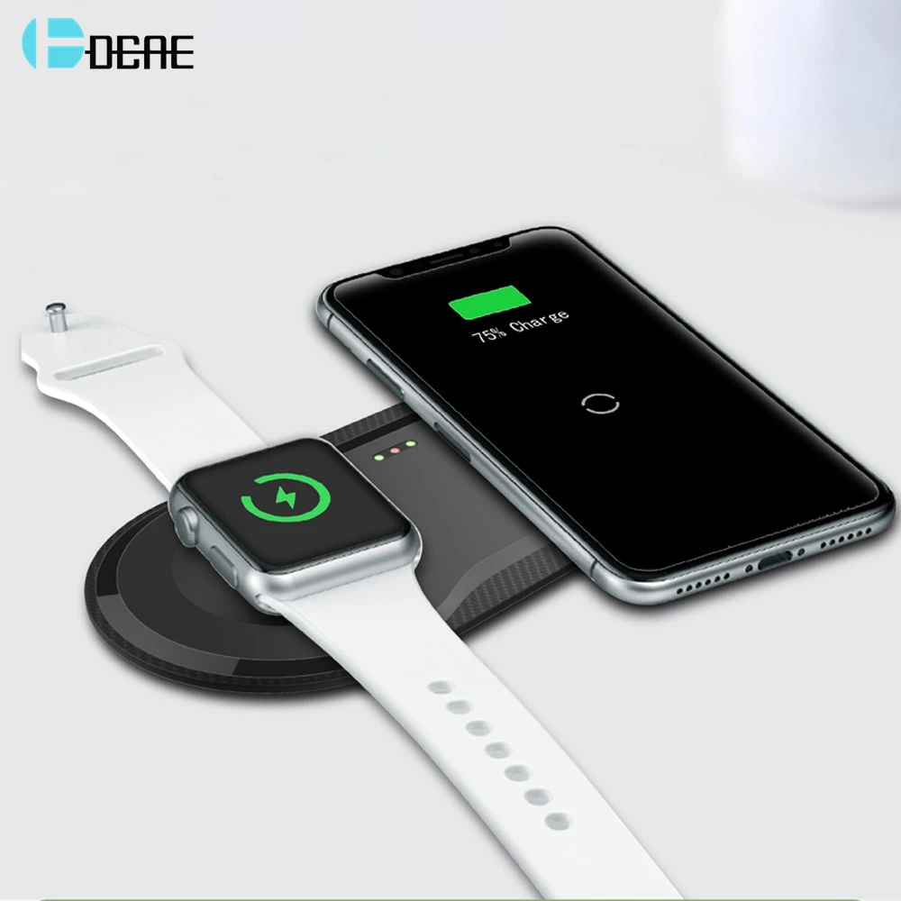 DCAE Беспроводное зарядное устройство для Apple Watch Series 5 4 3 2 1 Airpods Pro iPhone 11 X XS Max XR 8 10 Вт