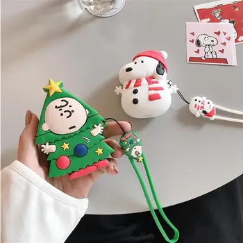 

Cartoon Christmas Snowman Silicone Cover For Apple AirPods 1 2 Bluetooth Earphone Earbuds Case Protective For Air Pods Cover