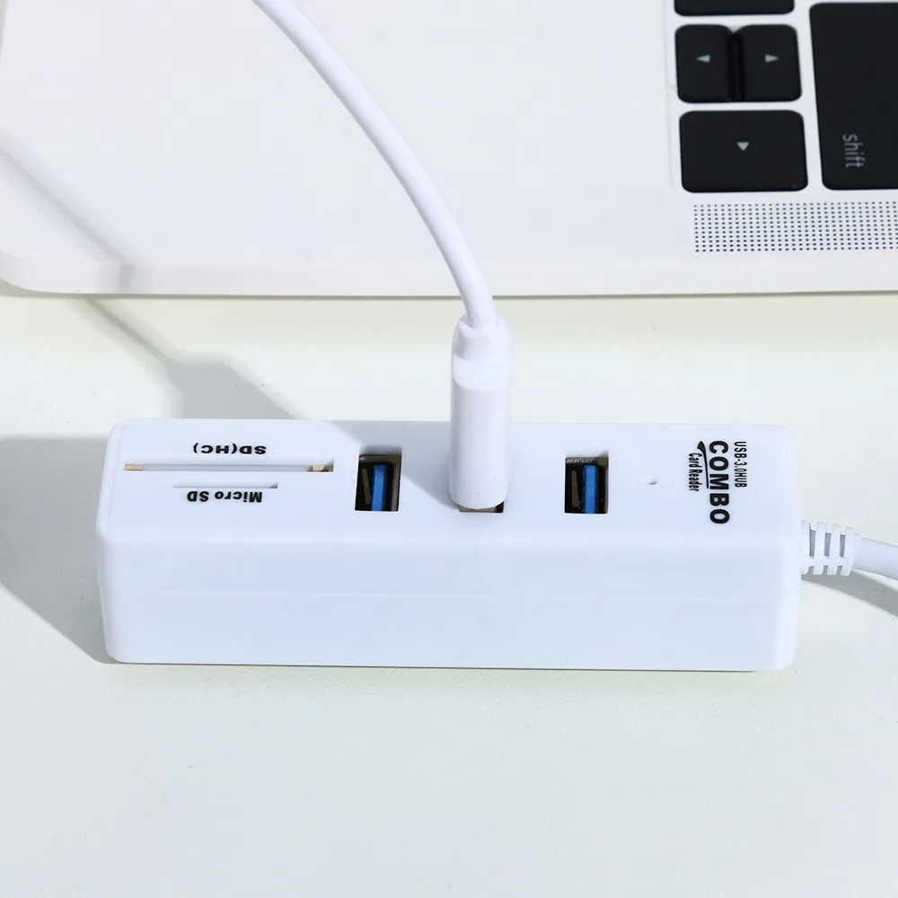 H-скорость 2 в 1 USB3.1 OTG USB 3,0 концентратор сплиттер комбо 3 порта и SD/TF кард-ридер# T2