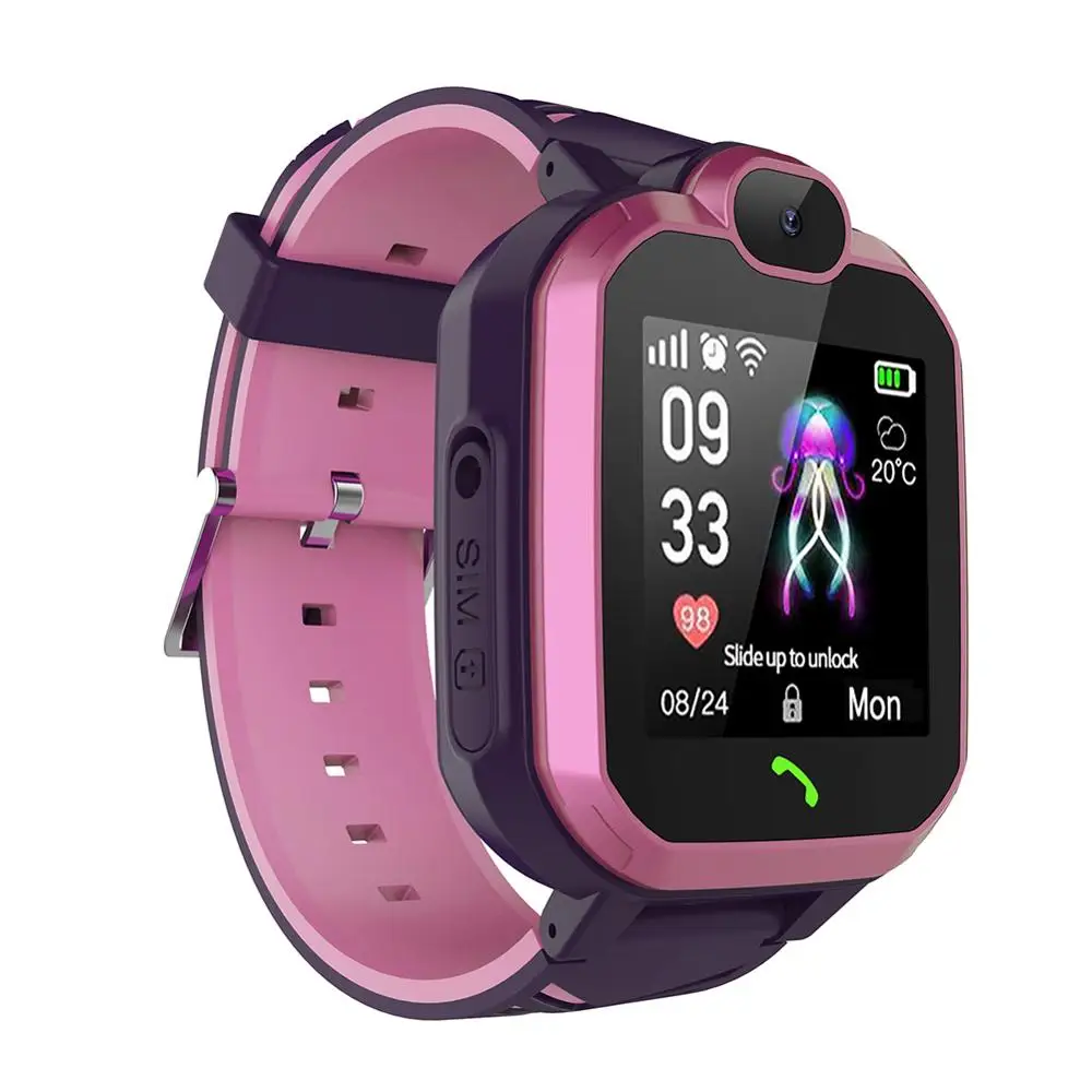 Pink Умные часы носимые для бега gps часы с монитором сердечного ритма водонепроницаемые умные часы с шагомером на запястье безопасность - Цвет: Pink