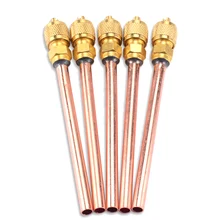 

10 Pcs 6Mm OD Copper Tube Air Conditioner Refrigeration Access Valves Filling Parts