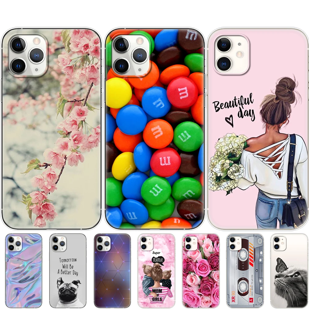 Чехол для iphone 11 мягкие чехлы pro max eleven силиконовый чехол etui бампер задняя крышка телефона полная защита