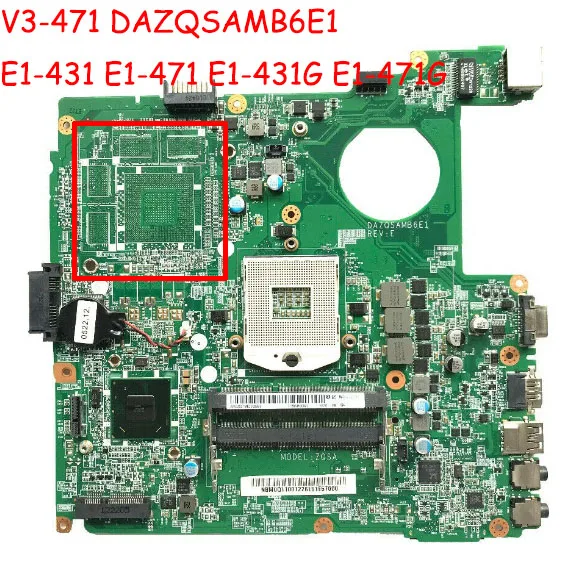Для E1-471G DAZQSAMB6E1 материнская плата для Acer Aspire E1-431 E1-471 V3-471 Материнская плата ноутбука Тесты материнская плата
