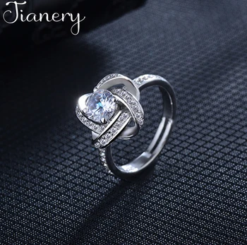 

JIANERY Boho 925 Sterling Silver Clover Cross Ring for Women Jewelry Retro Big Antique Rings Girls Christmas Gifts Anillos