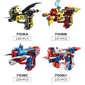 

Technic Creator 4 models Toy Gun Heroes model Assemble Building Blocks Sets Bricks Educational toys for Children boys gifts