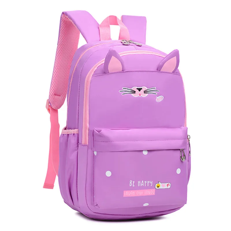 Girls Backpack Mochila School-Bags Shoulders Kids Student New Cat Both for Escolar Cartable