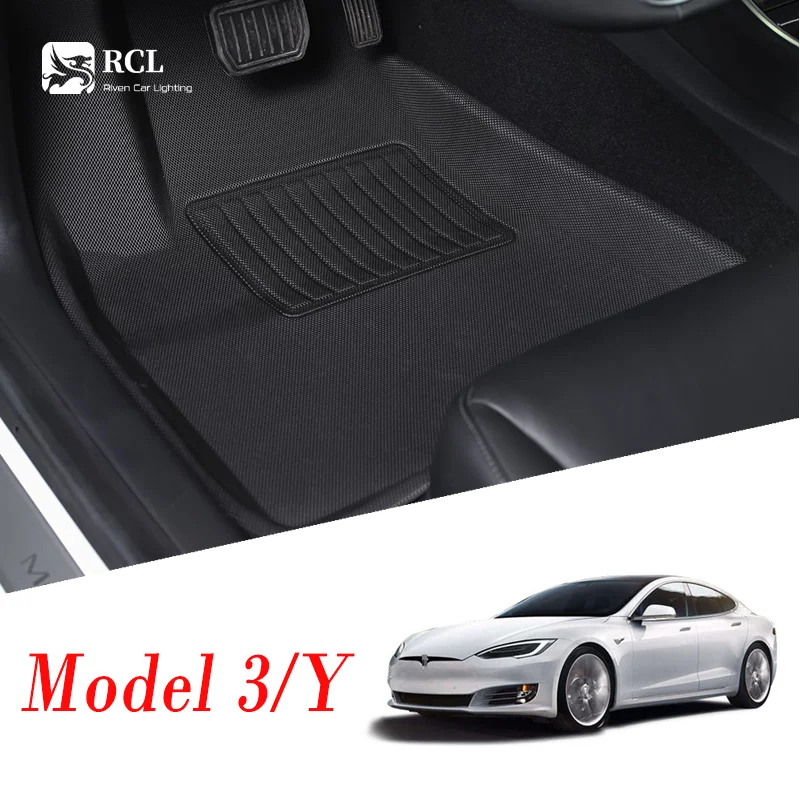 Car Trunk Mat Floor Set Fully Surrounded Special Foot Pad Waterproof Non-Slip TPE XPE Modified For Tesla Model 3 Y | Автомобили и