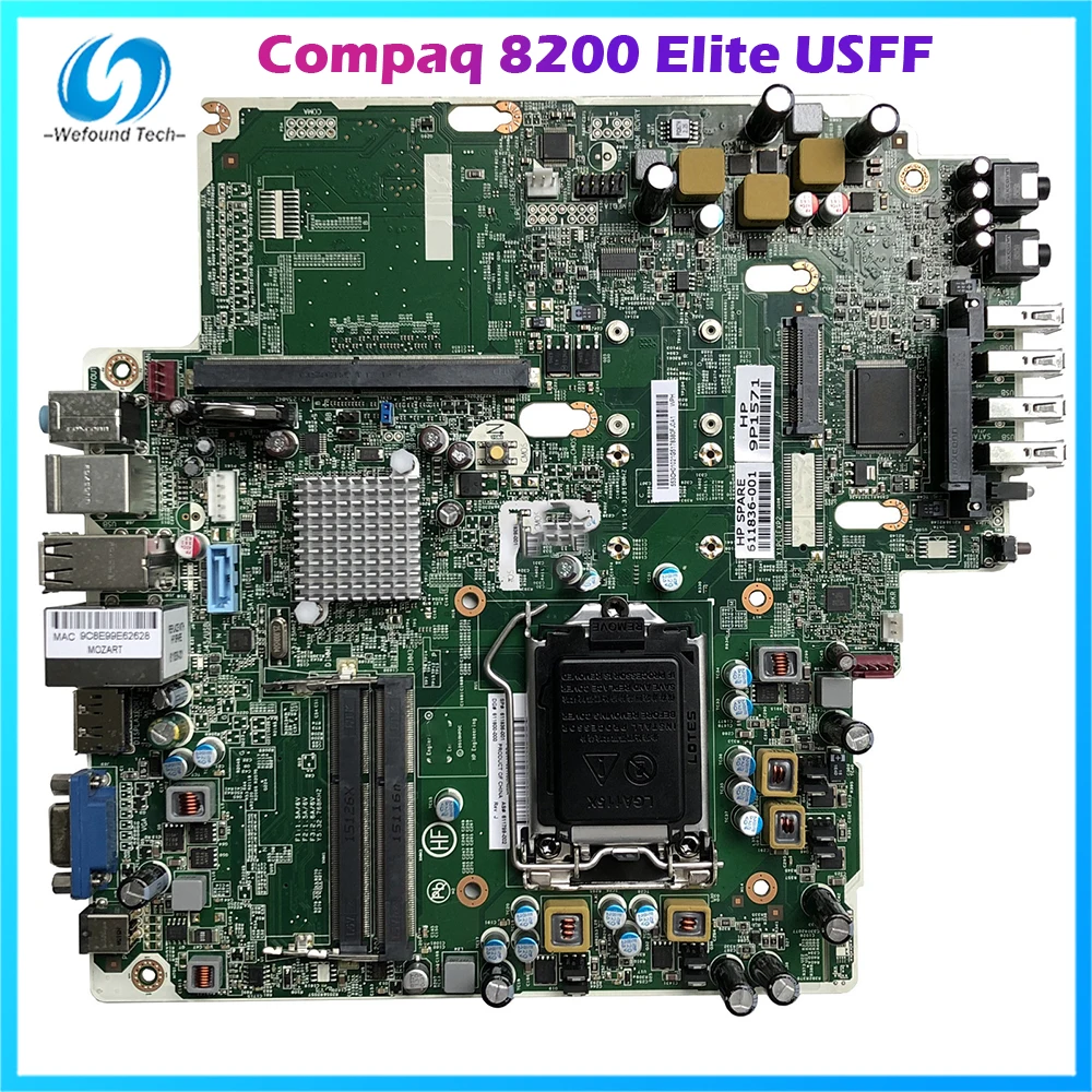 Материнская плата для HP Compaq 8200 Elite USFF PIQ67H 611799-001 611836-001 тестирование высокое