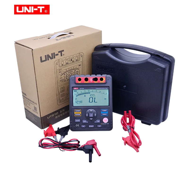 UNI-T UT511 1000V 10Gohm цифровые измерители сопротивления изоляции метр Мегаомметр низкий Ом Омметр Вольтметр Авто Диапазон меггер