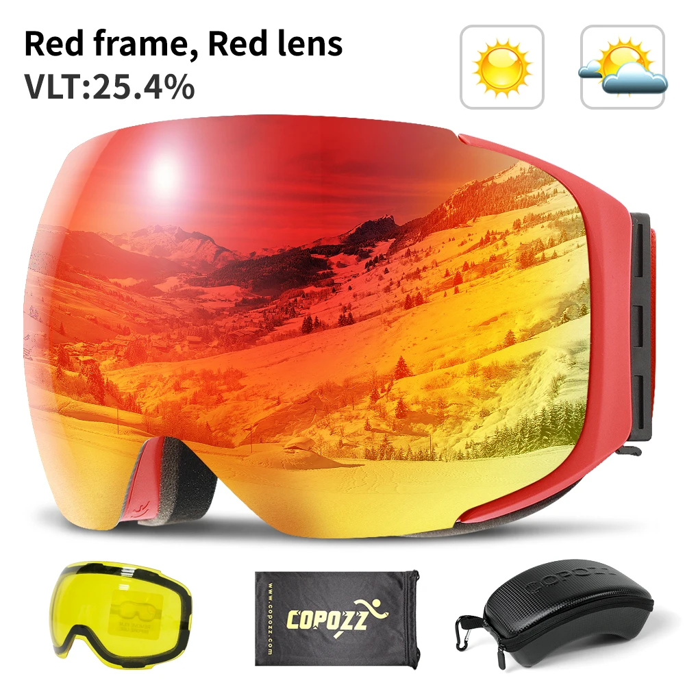 COPOZZ Magnetic Ski Goggles UV400 Protection Anti-Fog 2