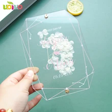 Двухсторонняя печать на заказ прозрачная акриловая Цветочная карта с клеем заказное украшение на день рождения подарок для детской комнаты DIY