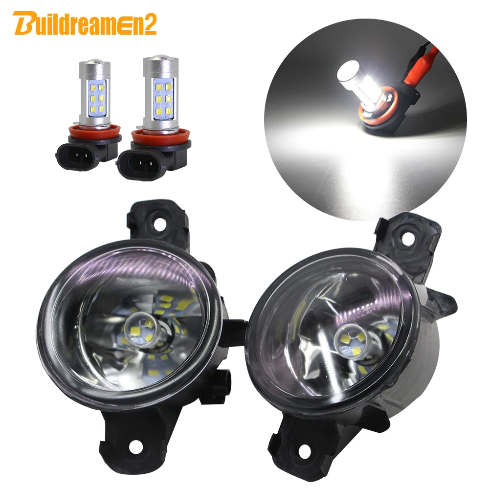 2 X Fendinebbia Auto Destra + Sinistra Led Fendinebbia Drl H11 Per Renault Laguna Clio Koleos Modus Thalia Master Espace Velsatis