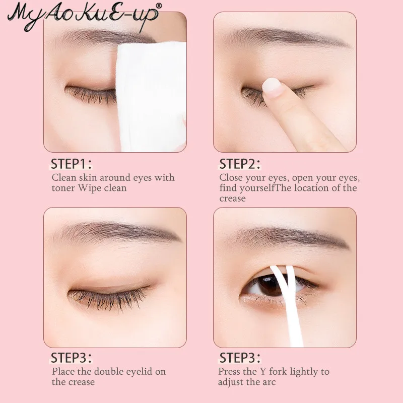 600Pcs/Box Big  Eyelid Tape Sticker Double Fold Self Adhesive Eyelid Tape Stickers S/L Makeup Clear Beige Invisible Tool