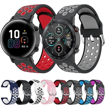 

Double Color Silicone Strap For Huawei Watch GT 2 46MM 42MM Smart Bracelet Breathable Watchbands For Honor Magic 2 42MM/46MM