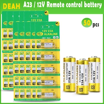 

50pcs 23a 12v Alkaline battery 23GA 21/23 A23 A23S E23A EL12 MN21 MS21 V23GA MN21 L1028 RV08 GP23A K23A For Doorbell remote