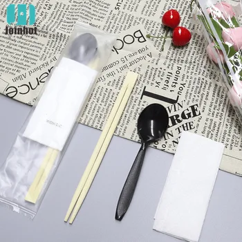

50pcs Disposable Chopsticks Sand Film Spoon Chopsticks Paper wooden cutlery forks knives and spoons for party