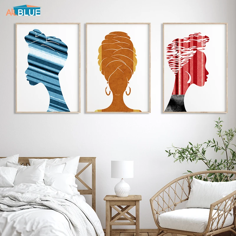 

Modern Art Abstract Poster Decoration Picture Colorful Woman Portrait Canvas Prints Wall Art Painting For Living Room Home Decor