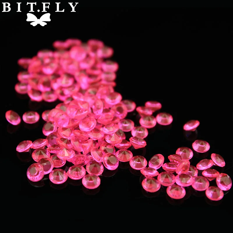 Новинка 500 шт 8 мм прозрачный акриловый бриллиант для свадебных конфетти украшения стола разброс бриллиантов+ вечерние Favros события - Цвет: hot pink