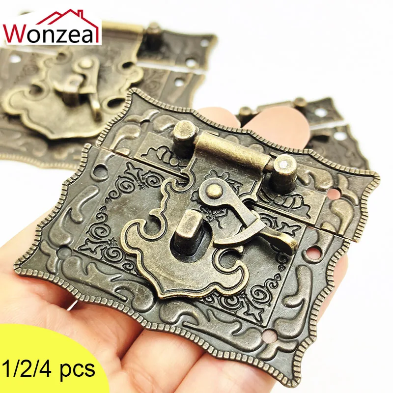 

Винтажные декоративные защелки для коробок, регулируемые замки, античные бронзовые застежки для украшений, петли для чемодана, фурнитура