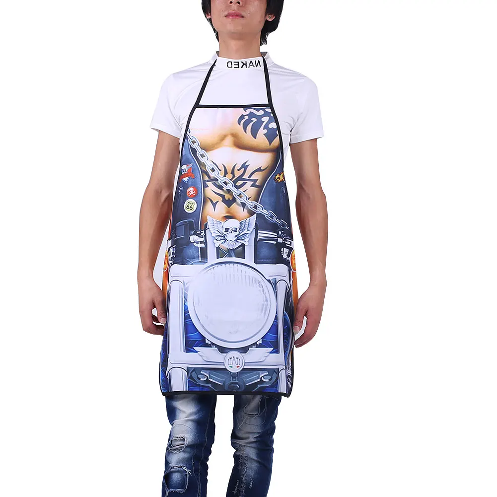 Motorcycle Mens Aprons Polyester Home Colorful Cleaning Protection Men Kitchen Suppliy Funny Oilproof Waterproof Cooking - Цвет: Motorcycle Mens