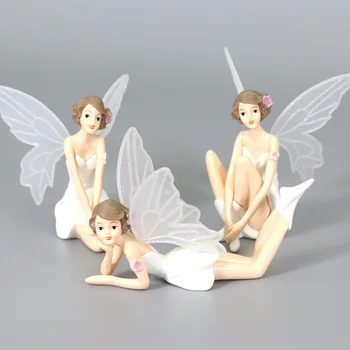 

White Flower Fairy Girls Cake Decoration Tools Elf Princess Angel Doll Wedding Cake Ornament Birthday Party Supplies Accessories
