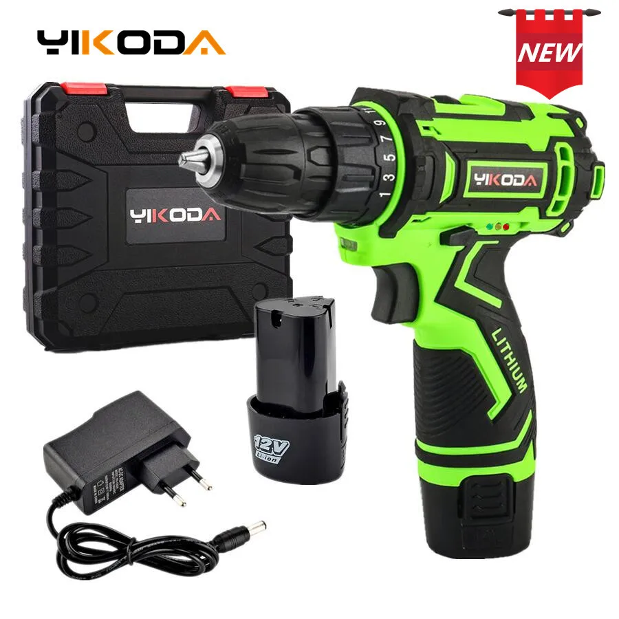

YIKODA 12V Electric Screwdriver Rechargeable Lithium Battery Parafusadeira Multi-function Cordless Electric Drill Power Tools