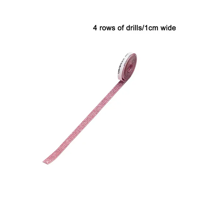 Self-Adhesive Crystal Rhinestone Diamond Ribbon DIY Decoration Sticker with Rhinestones for Arts Crafts DIY Car Phone Decoration Light purple-1cm