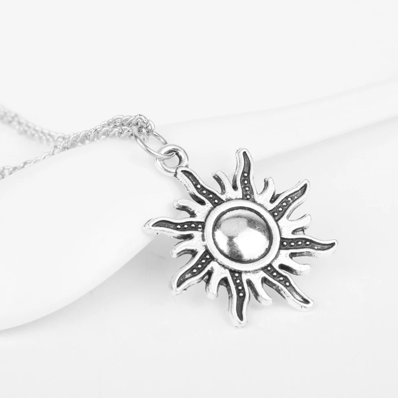 Simple Necklace for Women Men gift Vintage Alloy Sun Pendant Long Cross Chain Necklaces Minimalist Jewelry Wholesale New hot