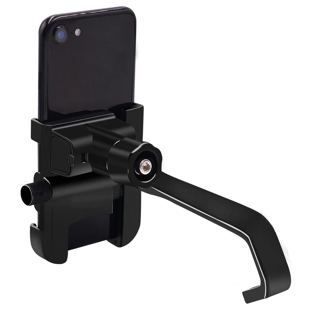 

Newest Aluminum Alloy Mobile Phone Holder Fast Charge Multi-Function for Motorcycle Handlebar