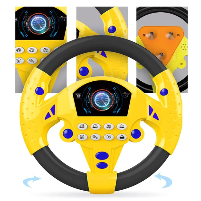Eletric Simulation Steering Wheel Toy Children Musical Developing Educational Toys Simulation Education Sounding Toy For Kids 1