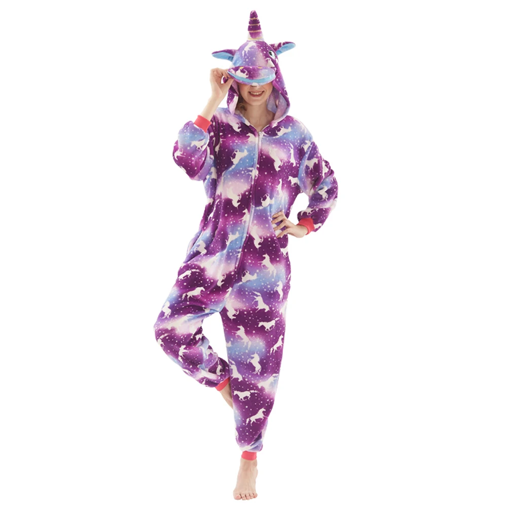Fox Panda Anime Unicorn Kigurumi Pajamas Family Pajamas Sets One Piece Adult Hooded Jumpsuits Pijamas Unisex Sleepwear