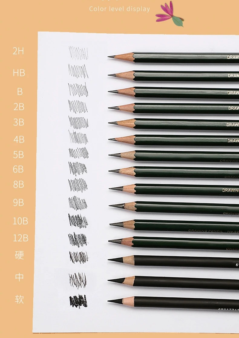 Deli 27 шт. карандаш для эскизов набор профессиональных набросок рисунок набор инструментов для начинающих деревянные карандаши для школы студентов художественные принадлежности