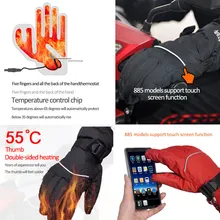 Нагревательные перчатки с батареей, электрические черные, 3 уровня управления, с подогревом, для рук, для лагеря, катания на лыжах, лыжные перчатки, аксессуары для одежды, зимние теплые перчатки