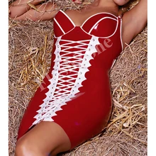 Женское латексное платье на бретельках; Модная одежда