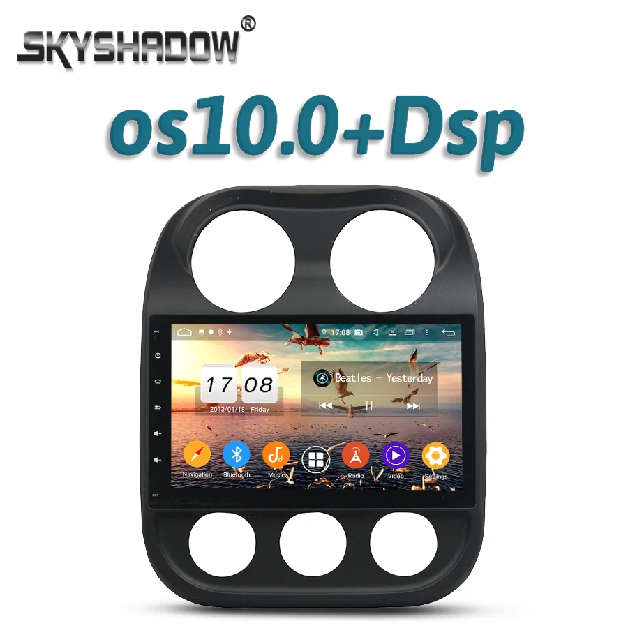 Car DVD Player TDA7851 DSP Android 11 4GB+32GB+8 core GPS Google map RDS Radio wifi Bluetooth 5.0 For Jeep Compass 2010 - 2016 | Автомобили