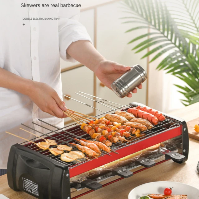 Electric Table Top Grill Griddle Barbecue BBQ Smokeless outdoor Camping  1800W