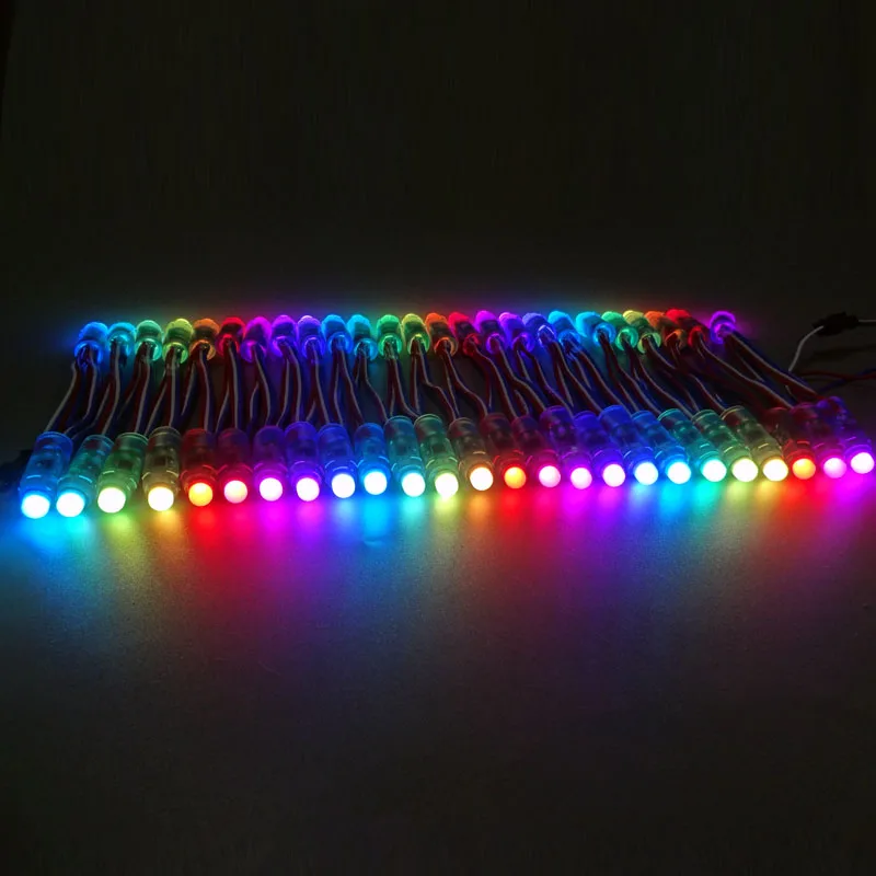 50pcs/lot DC5V/12V input WS2811 pixel module,12mm black/green Wire led string;Chrismas tree;waterproof with 3pin JST Connectors
