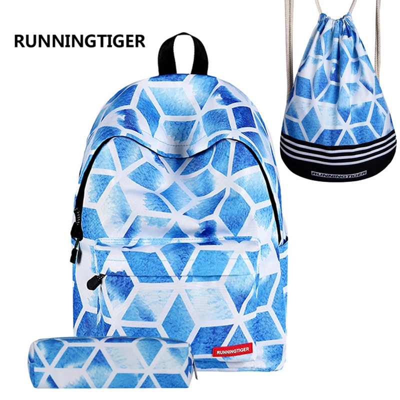RUNNINGTIGER женский рюкзак для девочек школьные сумки с принтом Mochila рюкзаки