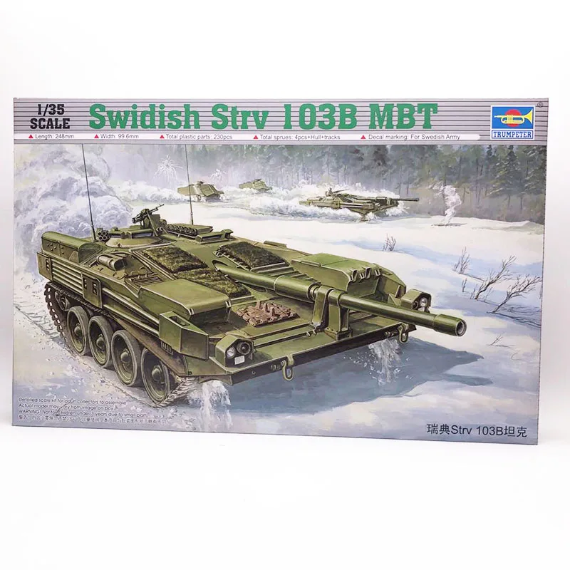 

Trumpeter Assembly Tank Model 1/35 Swedish Strv103B Main Battle Tank World Famous Vehicle