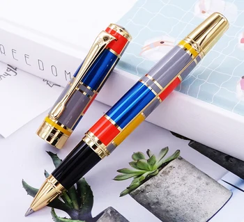 Hero 767 Roller Ball Pen with Golden Trim Fashion Colored Ink Pen with Smooth Refill Great for Gift Graduate Business Office luxury jinhao roller ball pen hollow steel golden dragon and phoenix married couple gift