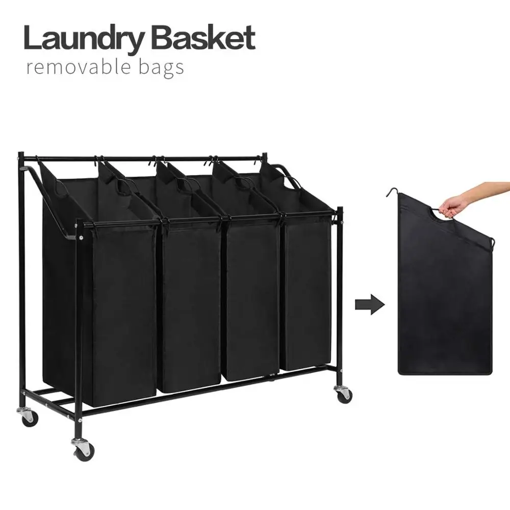Foldable Dirty Laundry Basket Organizer Toy Storage Box Laundry Sorter Four Grid Home Laundry Hamper Sorter DIY