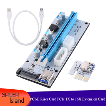 

PCI-E Riser Card USB3.0 PCI-E 1X to 16X Card VER008S Extension Cable Slide card slot PCIe Adapter Card